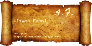 Altman Fanni névjegykártya